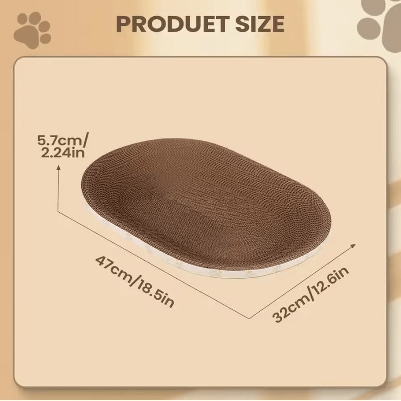 Oval Corrugated Cat Scratcher Bed Lounge 3