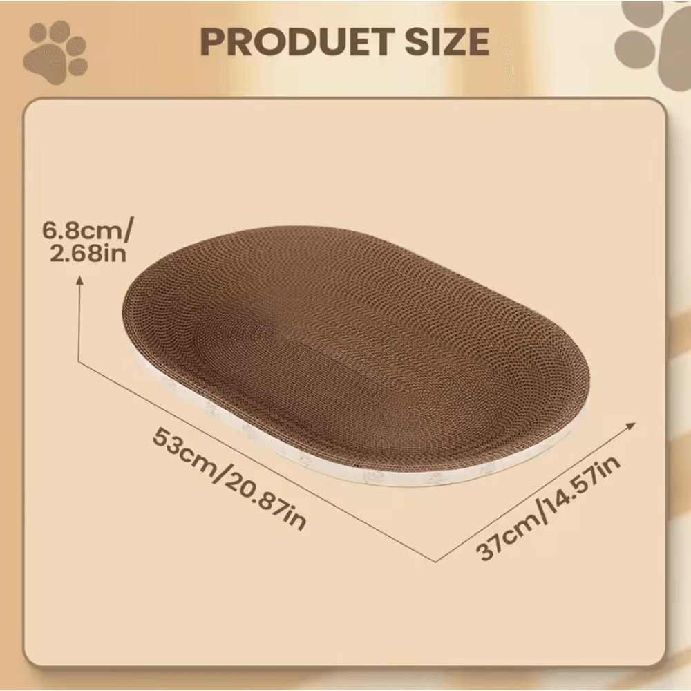 Oval Corrugated Cat Scratcher Bed Lounge 4