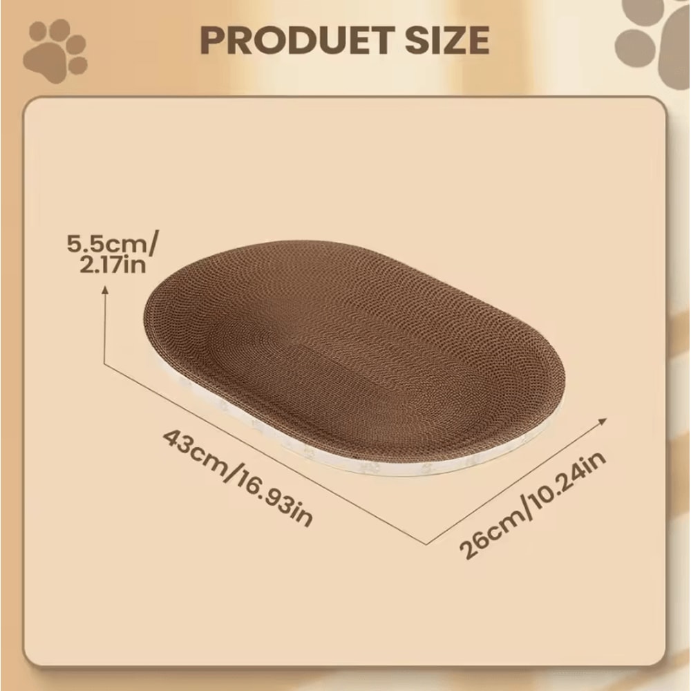 Oval Corrugated Cat Scratcher Bed Lounge 5