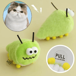 green bug catnip plush chew toy for cats