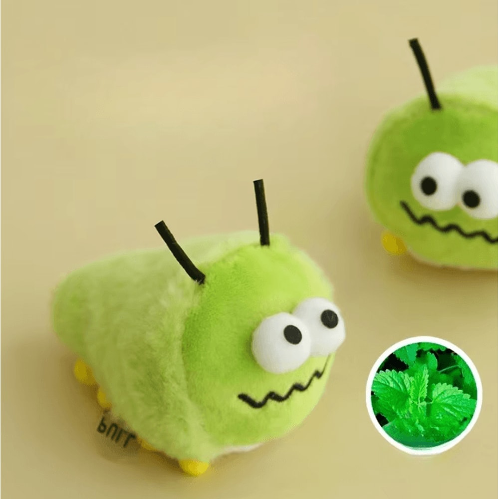Green Bug Catnip Plush Chew Toy For Cats 3