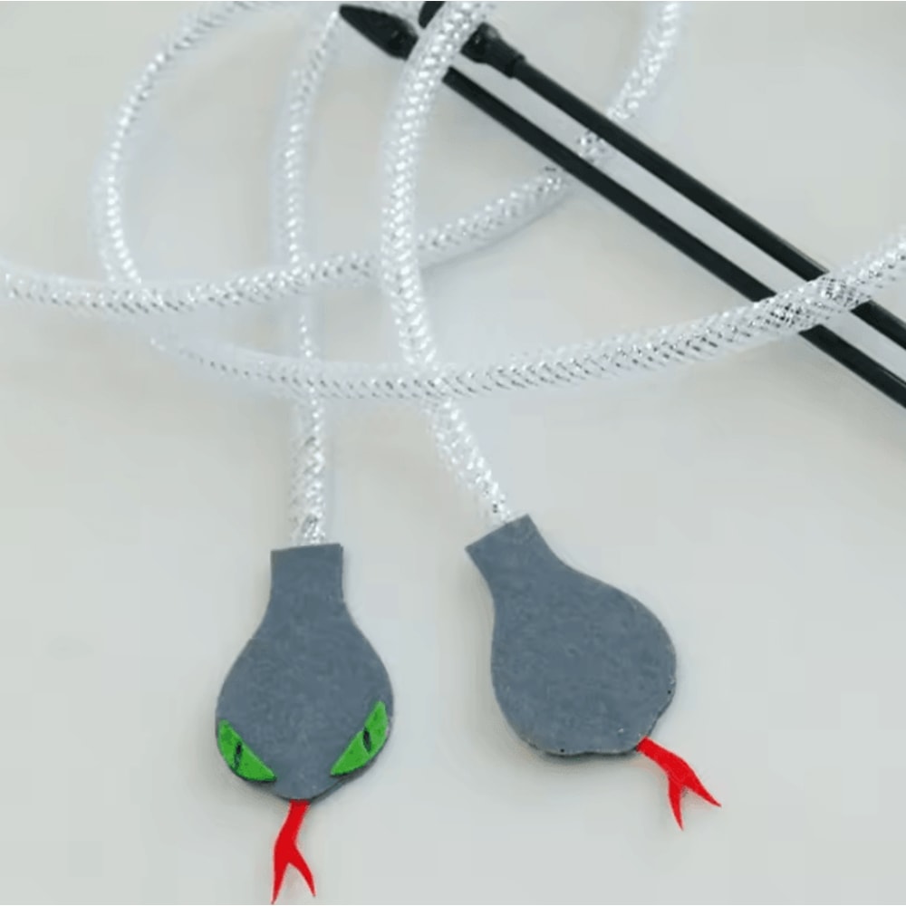 Felt Snake Cat Teaser Wand With Bell 3