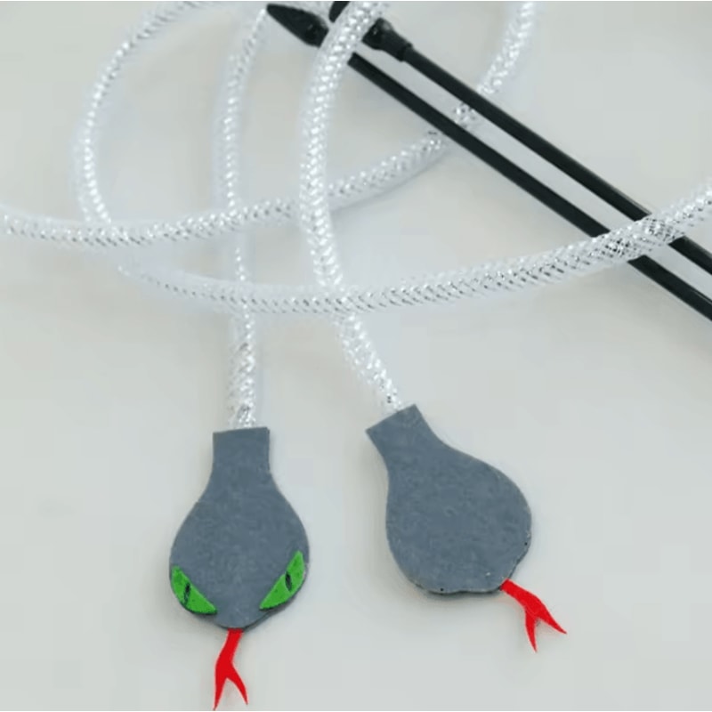 Felt Snake Cat Teaser Wand With Bell 3