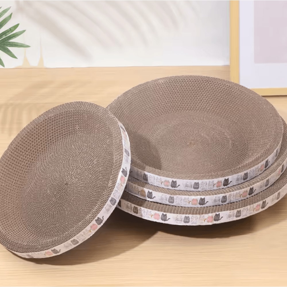 Oval Corrugated Cat Scratcher Bed For Indoor Cats 2
