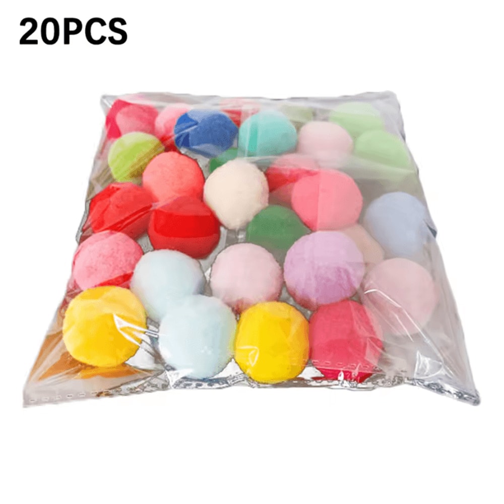 Mini Plush Pom Pom Cat Toy Set 3