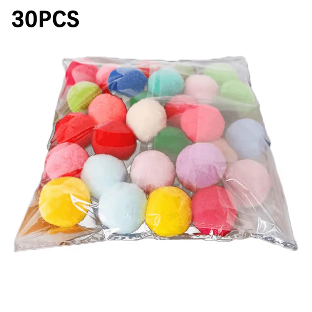 Mini Plush Pom Pom Cat Toy Set 4