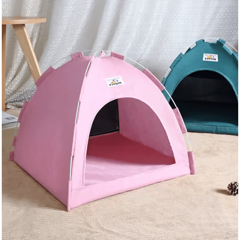 Foldable Pet Tent House With Breathable Cooling Mat 1