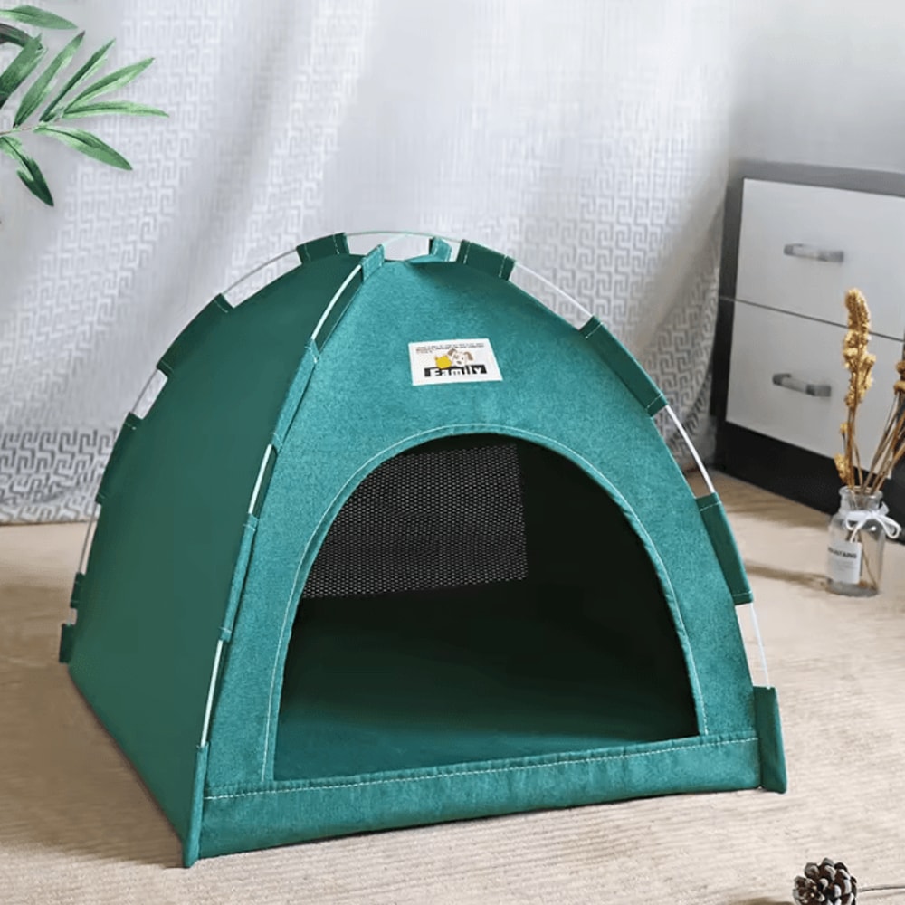 Foldable Pet Tent House With Breathable Cooling Mat 4