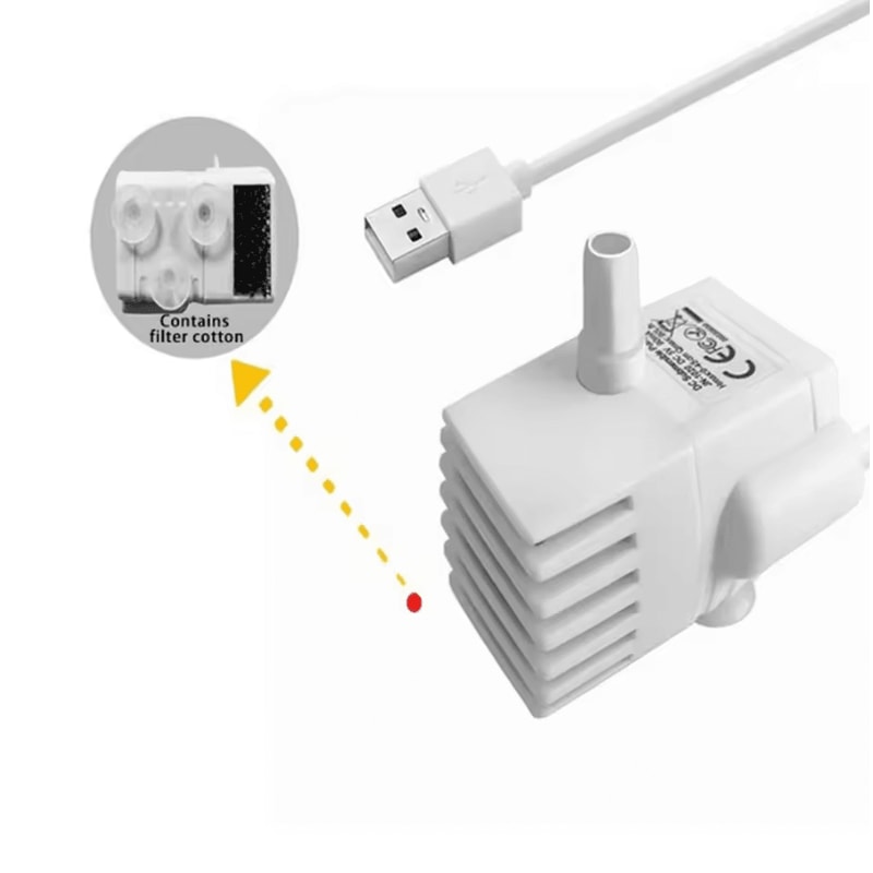 USB Water Fountain Pump Replacement With LED Light 6