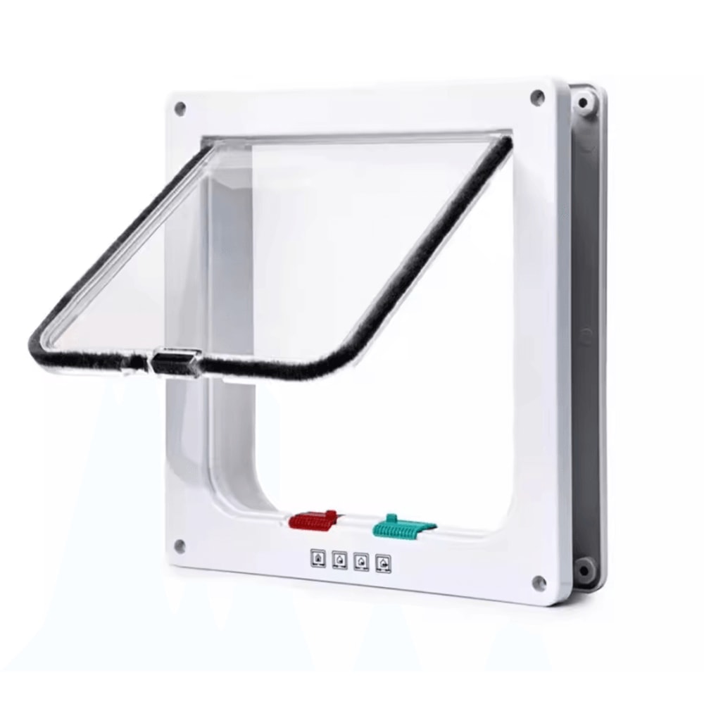 4Way Locking Weatherproof Cat Door For Cats Small Pets 4