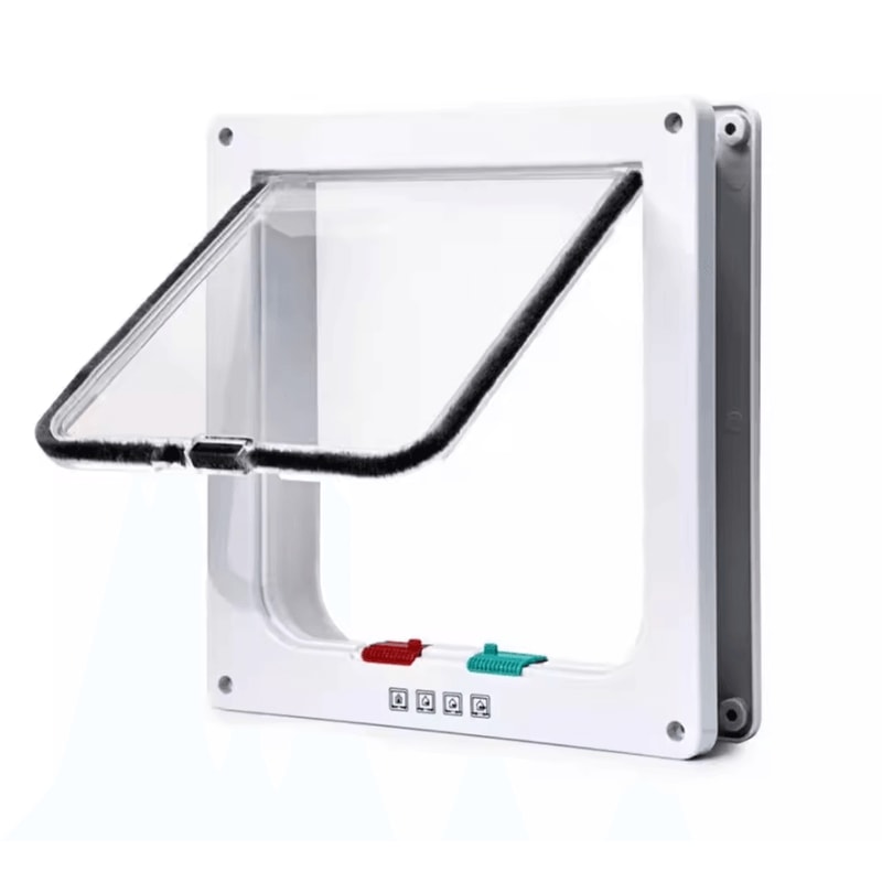4Way Locking Weatherproof Cat Door For Cats Small Pets 4