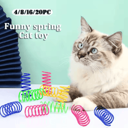 colorful spiral spring cat toy set