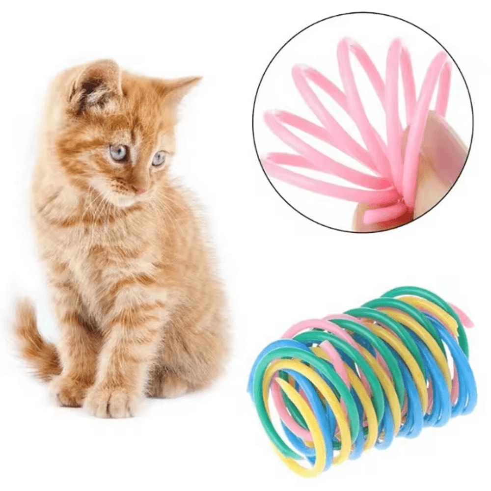 Colorful Spiral Spring Cat Toy Set 1