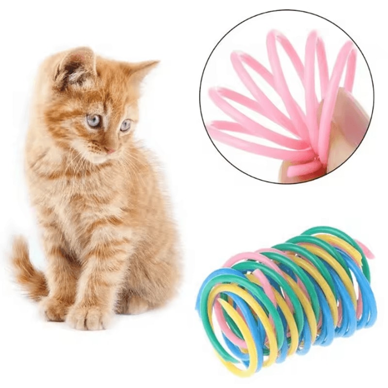 Colorful Spiral Spring Cat Toy Set 1