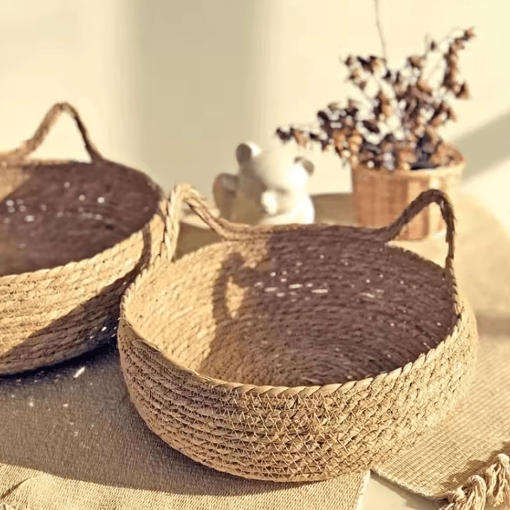 Handwoven Rattan Cat Nest Bed With Removable Cushion 3