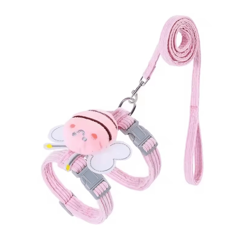 Cartoon Bee Cat Harness Leash Collar Set 5