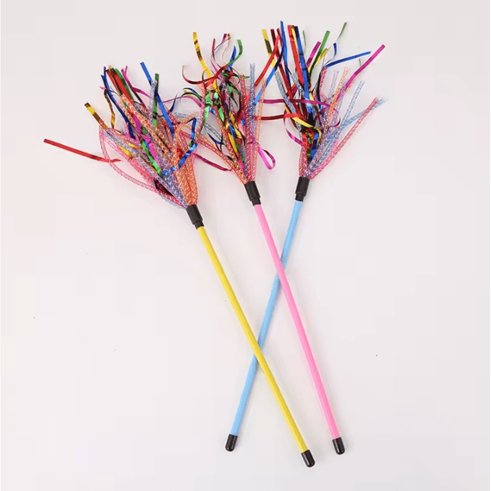 Colorful Tube Teaser Wand Toy For Cats Kittens 2