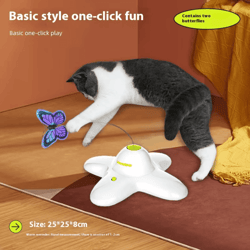 automatic rotating butterfly & bird interactive cat toy