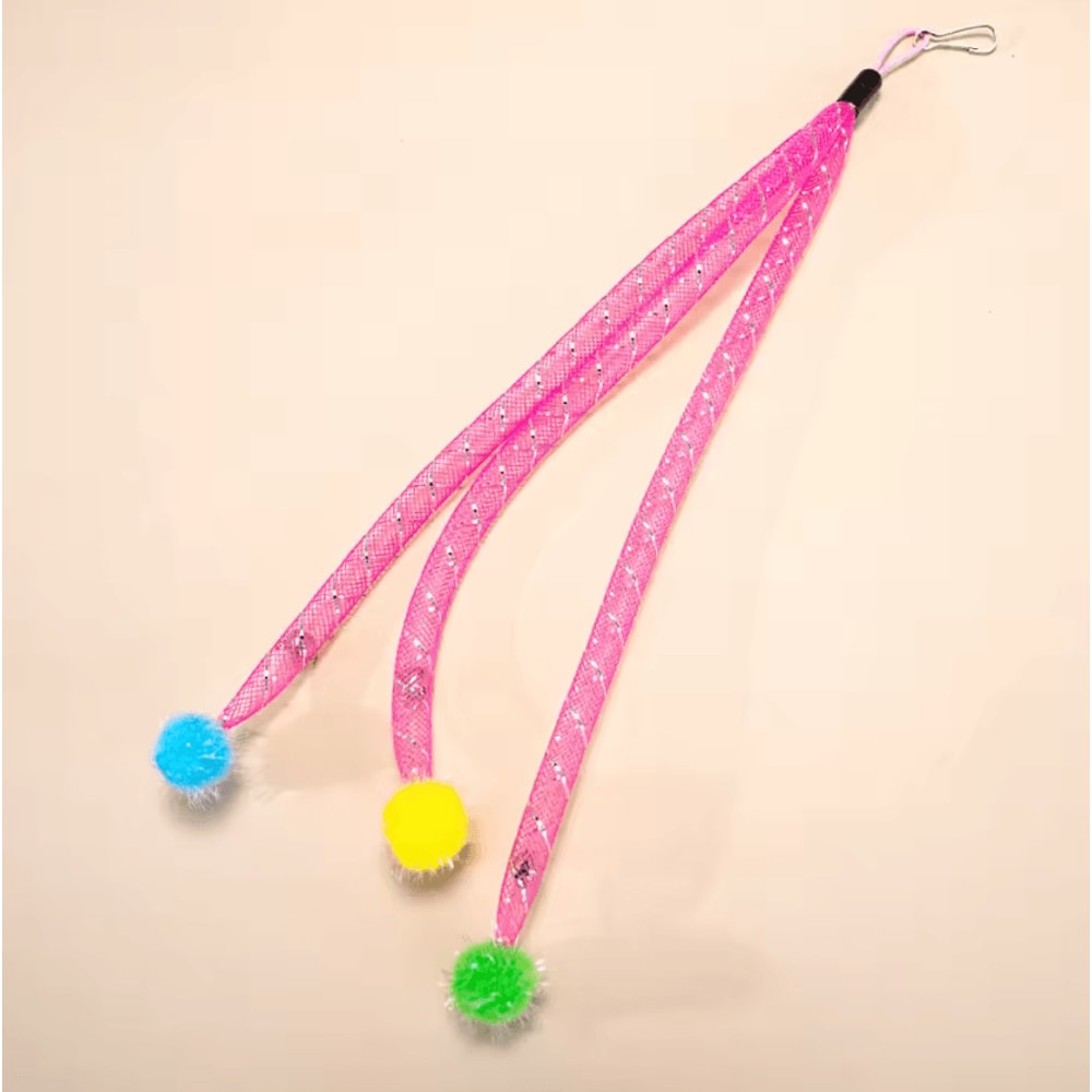 Interactive Cat Wand Replacement Heads With Wool Ball Teasers 2
