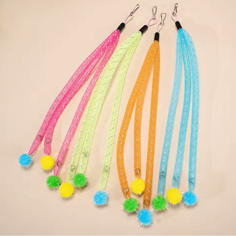 Interactive Cat Wand Replacement Heads With Wool Ball Teasers 5