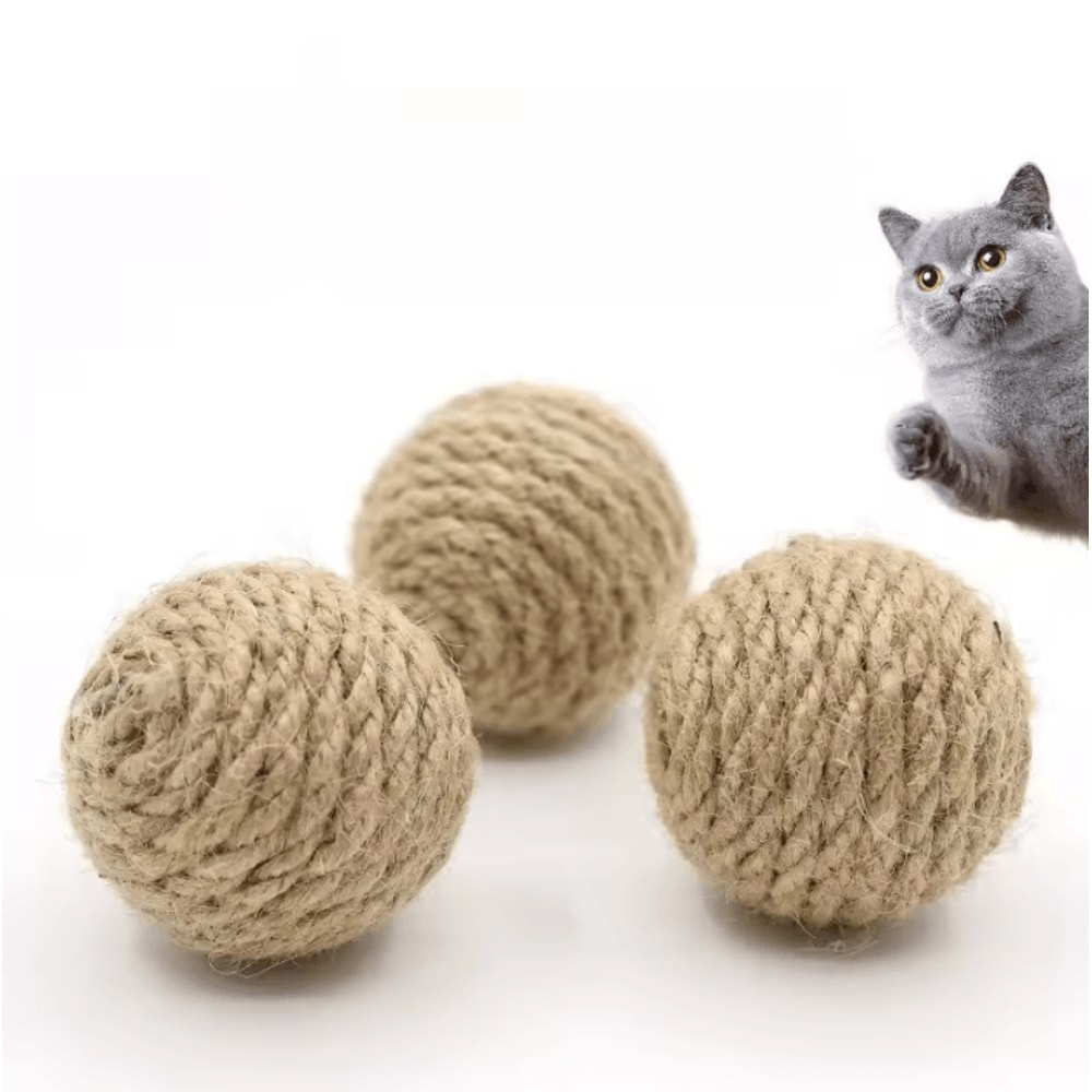 Natural Sisal Chew Fetch Ball For Cats 1