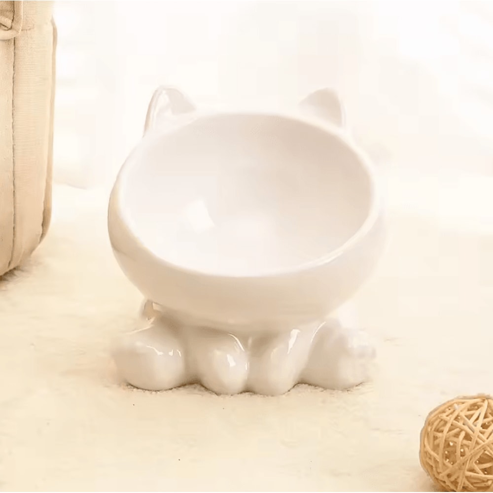 Elevated Ceramic Cat Bowl For Comfortable Feeding 3