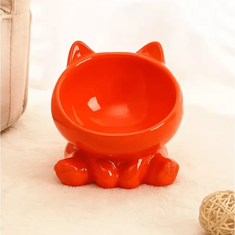 Elevated Ceramic Cat Bowl For Comfortable Feeding 5