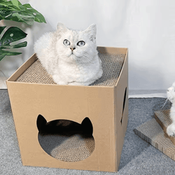 cozyscratch foldable cat house & scratching hideout