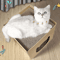 CozyScratch Foldable Cat House Scratching Hideout 2
