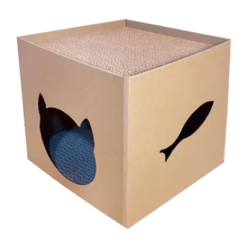 CozyScratch Foldable Cat House Scratching Hideout 5