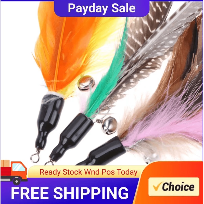 RainbowFeather Interactive Cat Wand Toy Set 0