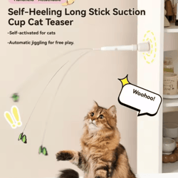 spinchase automatic suction cup cat teaser toy