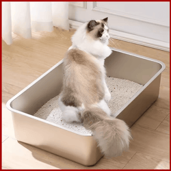 steelguard 304 stainless steel high-sided cat litter box