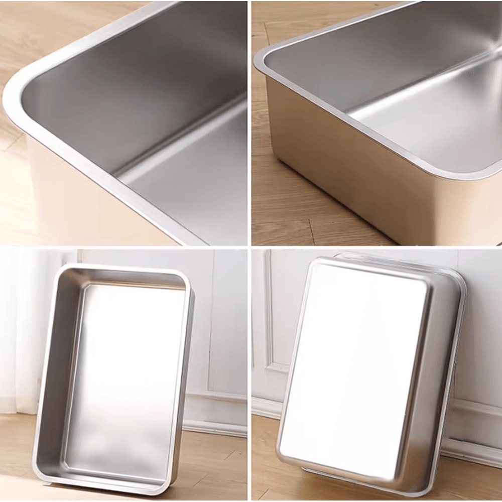 SteelGuard 304 Stainless Steel HighSided Cat Litter Box 1