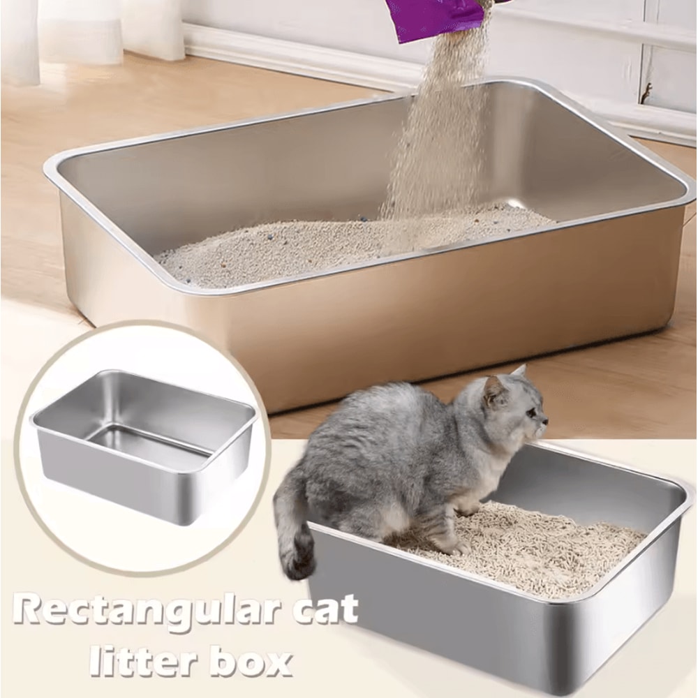 SteelGuard 304 Stainless Steel HighSided Cat Litter Box 2