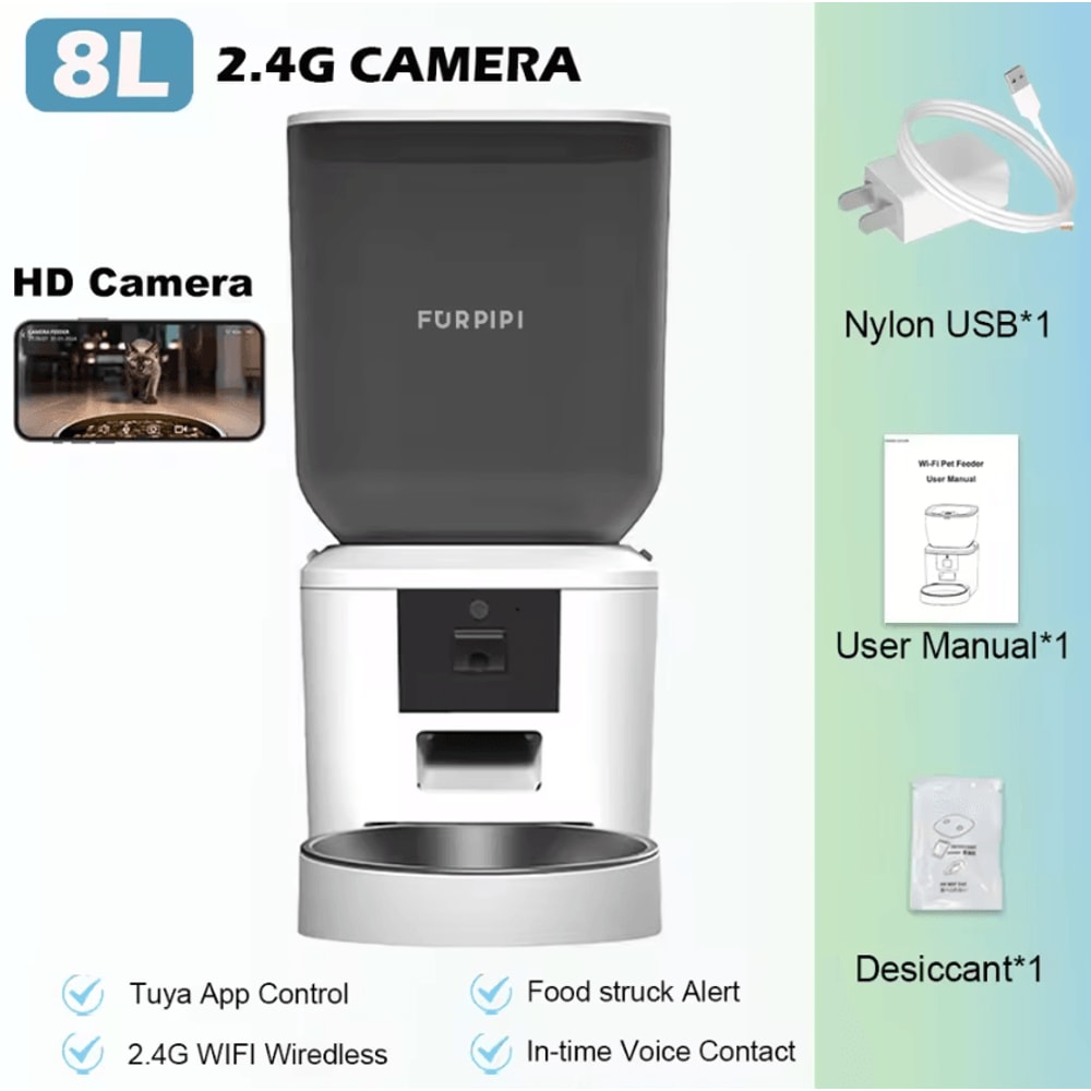 Furpipi SmartCam 8L Automatic Pet Feeder With 1080P WiFi Camera 3