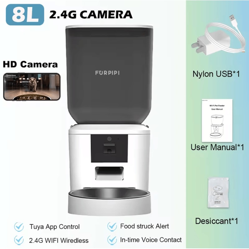Furpipi SmartCam 8L Automatic Pet Feeder With 1080P WiFi Camera 3