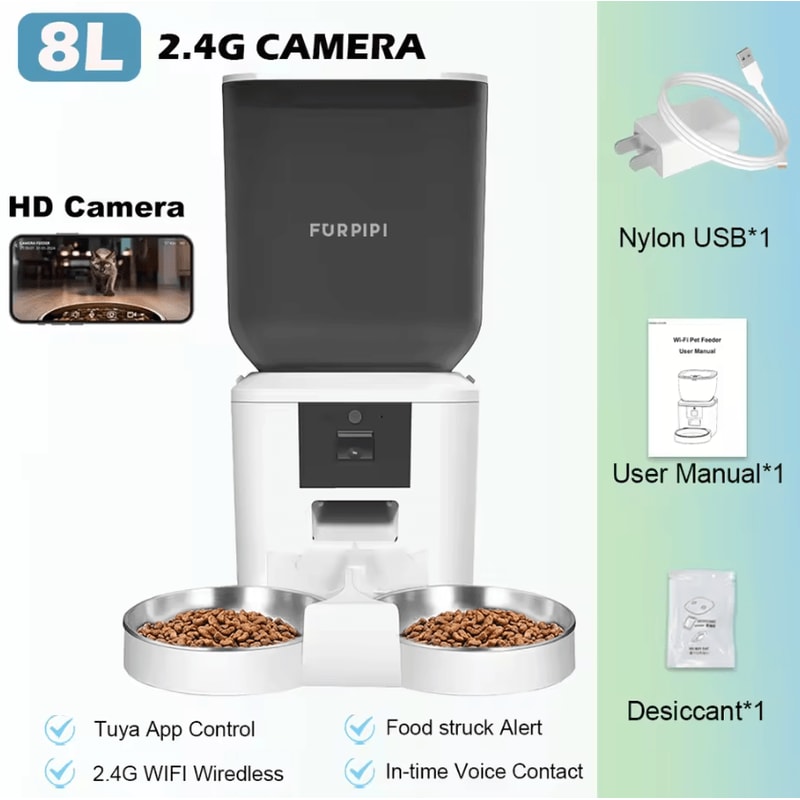 Furpipi SmartCam 8L Automatic Pet Feeder With 1080P WiFi Camera 4