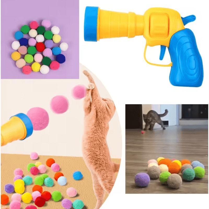 LaunchPaw Interactive Cat Ball Blaster Toy 0