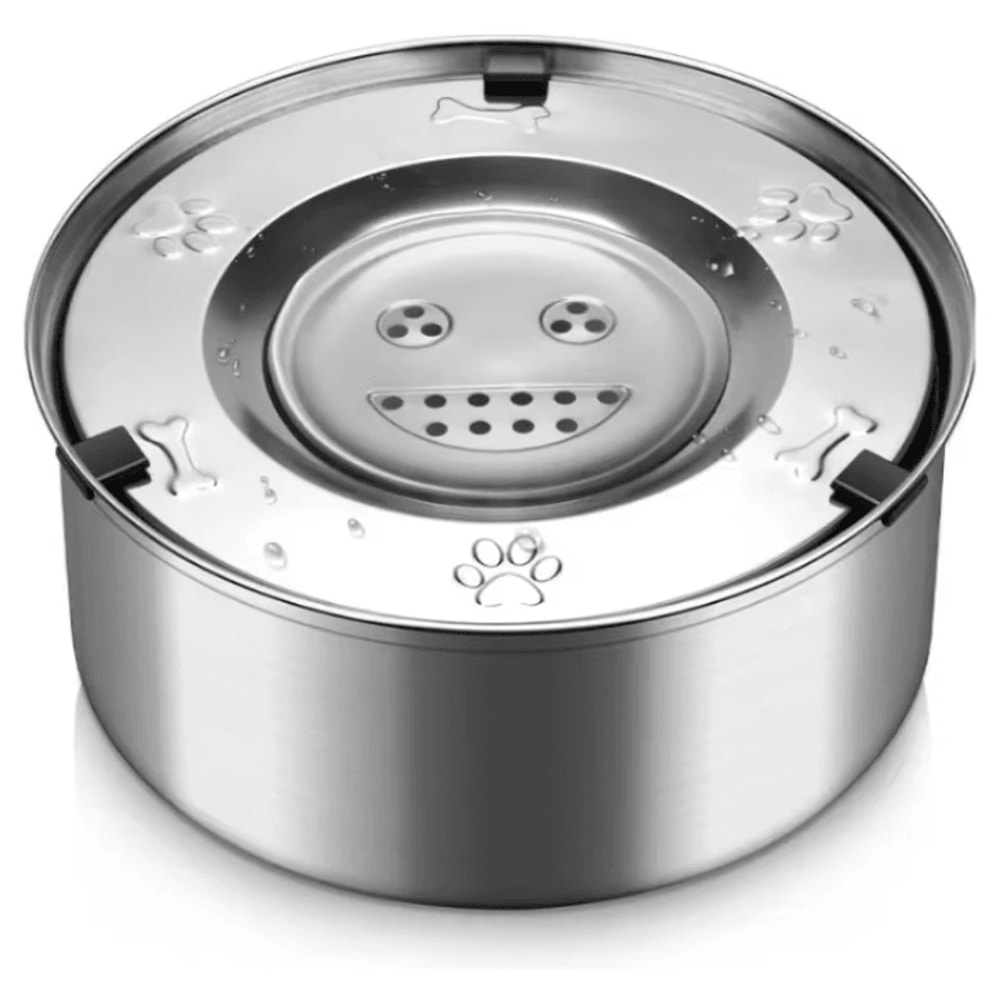 SplashGuard Stainless Steel NoSpill Pet Water Bowl 0