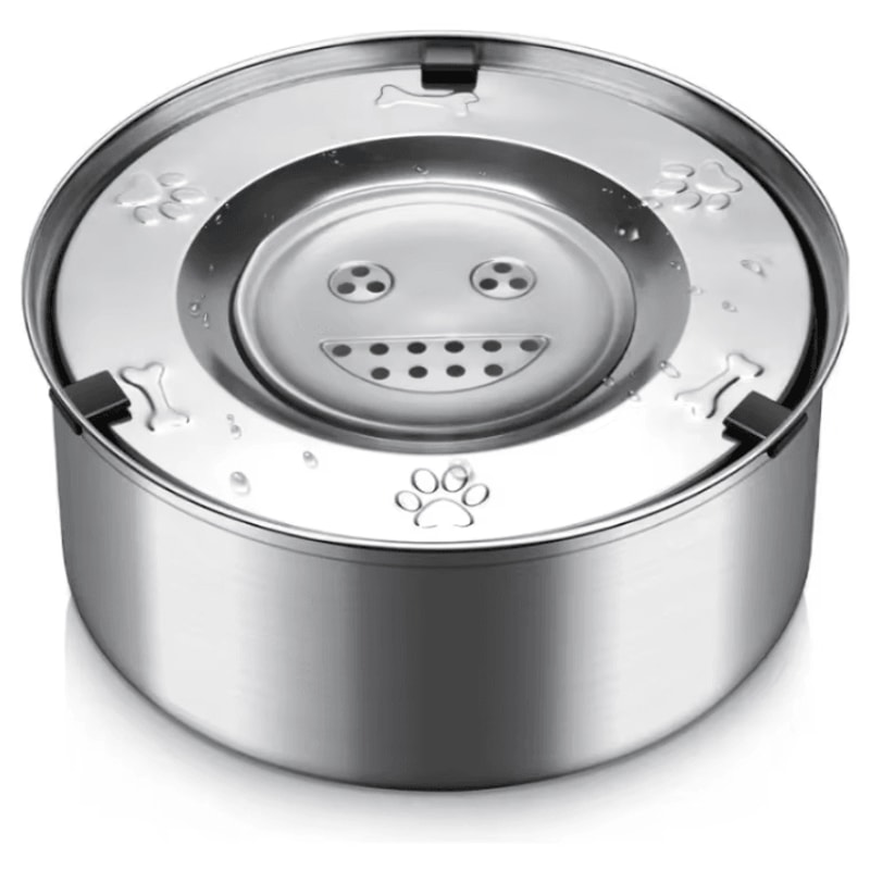 SplashGuard Stainless Steel NoSpill Pet Water Bowl 0