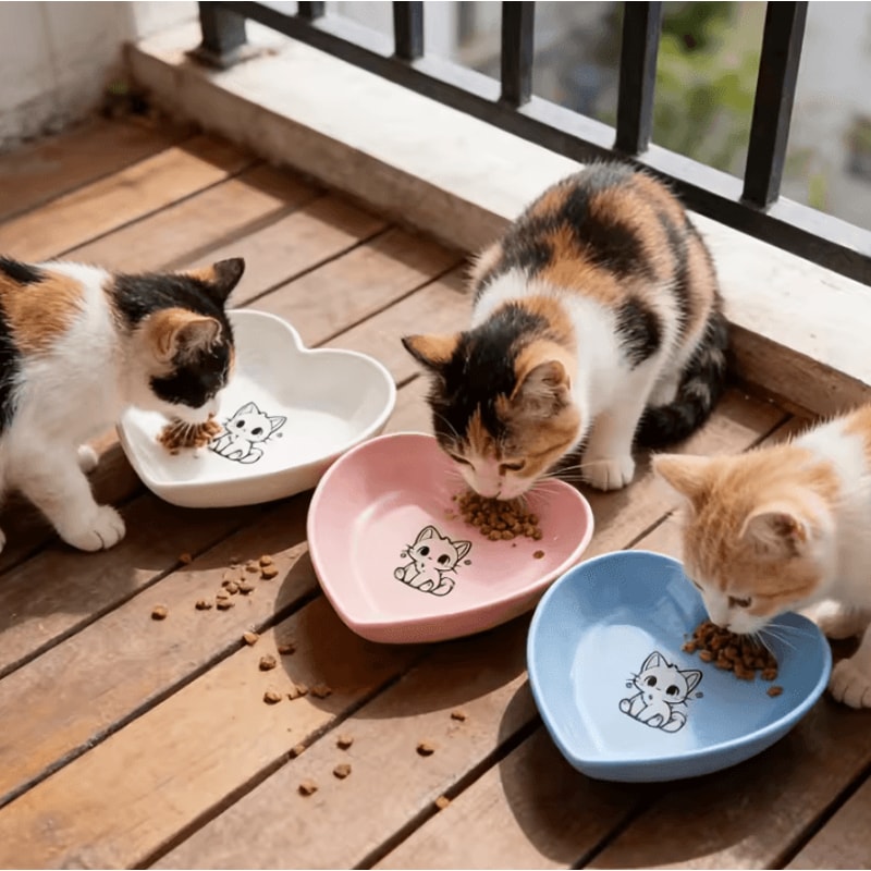 EasyReach 3Piece Shallow Pet Food Water Bowl Set 0
