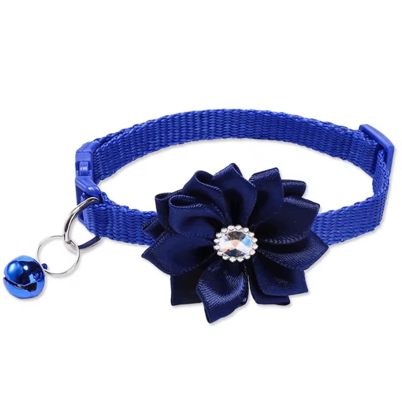 BlossomBell Floral Bow Pet Collar 1