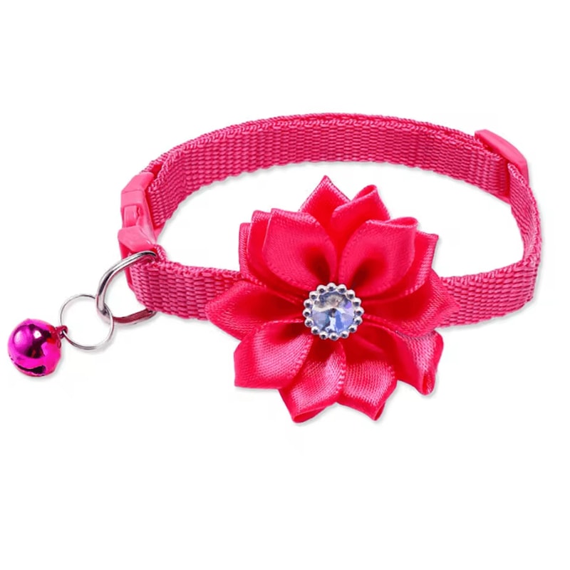 BlossomBell Floral Bow Pet Collar 8