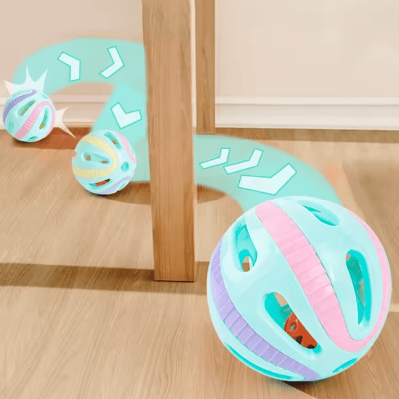 JingleChase Colorful Bell Ball Cat Toy Set 3