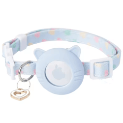 tracksafe adjustable airtag cat collar with breakaway buckle