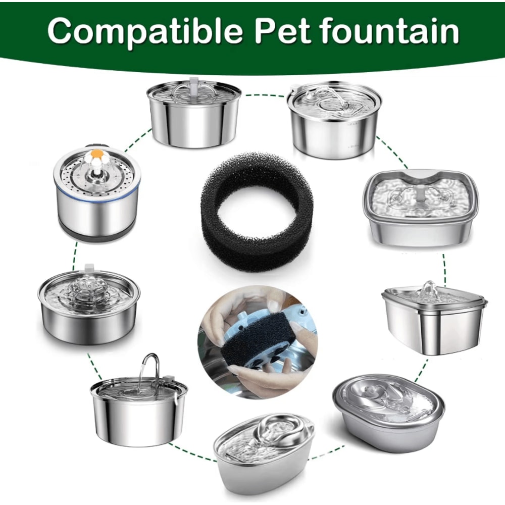 PurePump Foam Filter Replacement Set For Cat Water Fountains 1