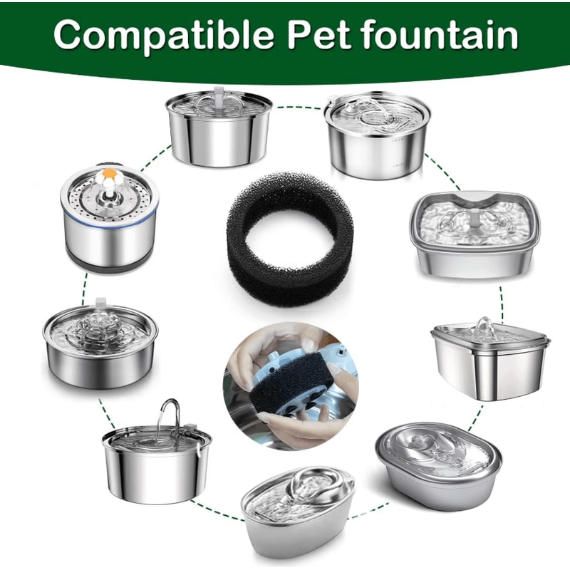 PurePump Foam Filter Replacement Set For Cat Water Fountains 1