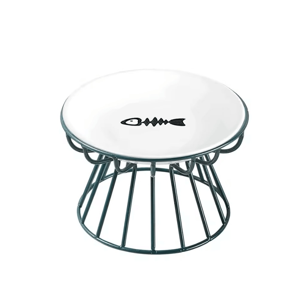 ElevaCeram Raised Ceramic Pet Bowl With Iron Stand 4