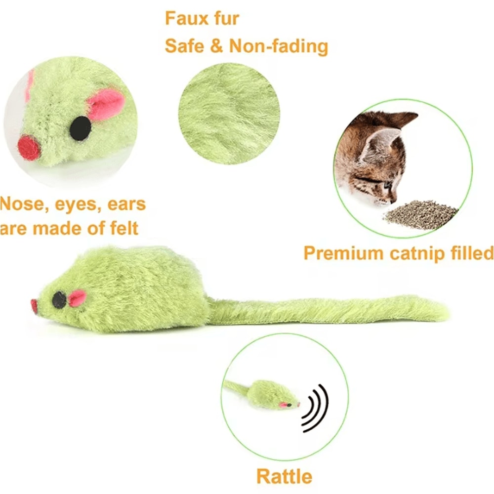 MintMouse Catnip Plush Mouse Toy Set 3